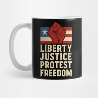 Liberty And Justice For All Statue of Liberty Patriotic Design Mug